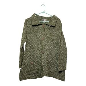 Women’s Habitat Green button-up cardigan sweater, size small